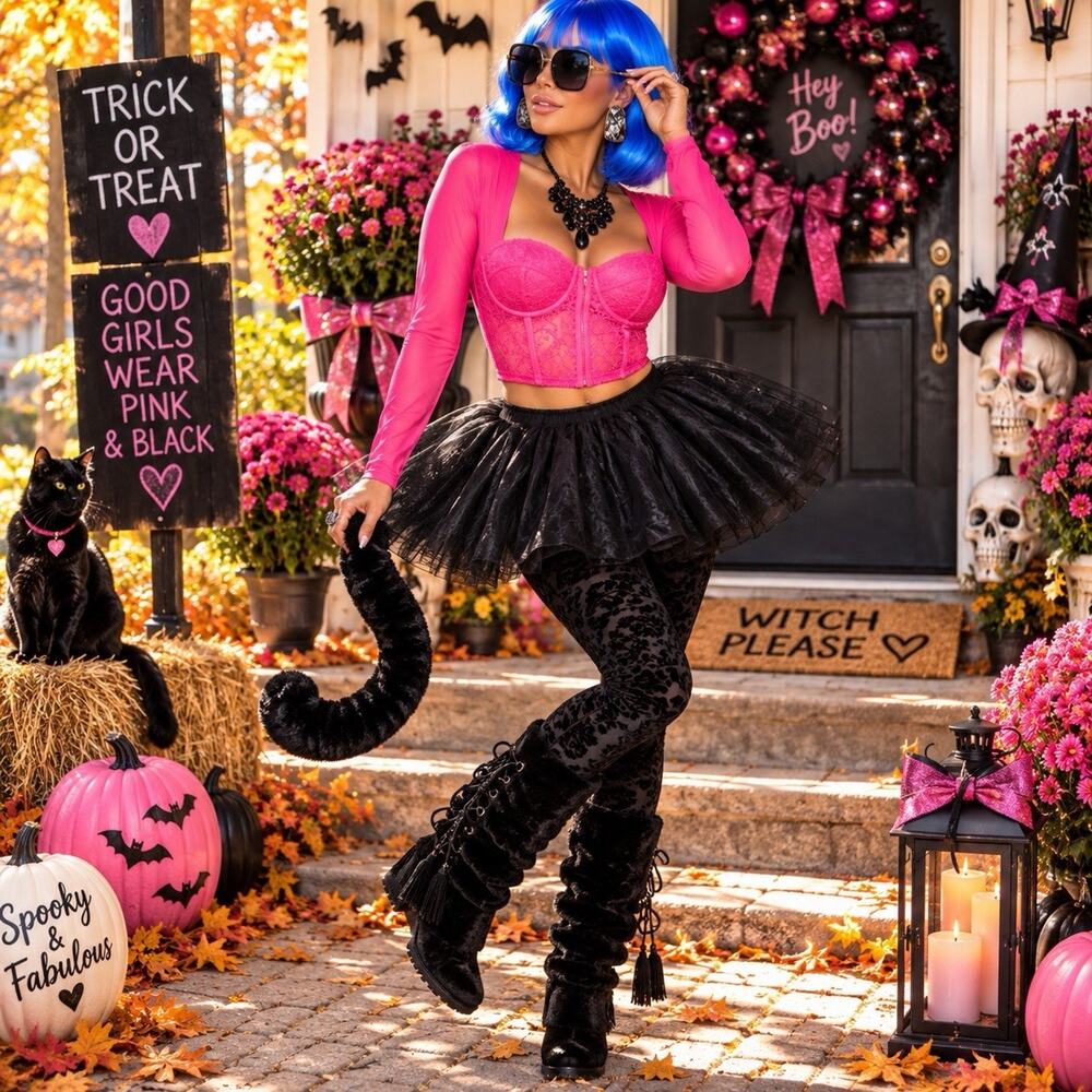 One of a Kind 80s Glam Cat Halloween Costume Sz XS/S M Nanette Lepore Lia Sophia